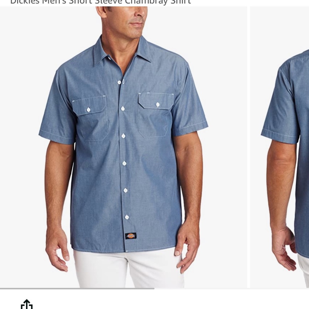 Dickies Menʻs Work Shirt Short Sleeve Chambray